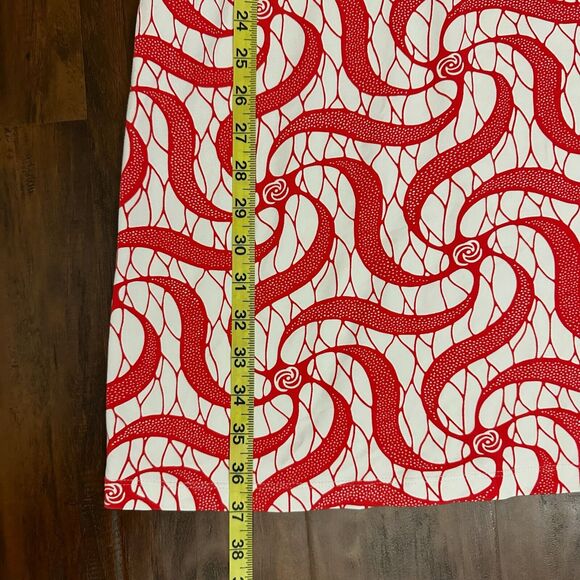 NWOT J. MCLAUGHLIN Catalina Cloth Shift Midi Dress in Red White Swirl Print - Picture 10 of 10